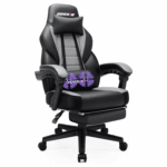 Bossin Gaming Chairs with Footrest,Massage Leather Game Chair for Adults,Big and Tall Gamer Chair with Headrest and Lumbar Support