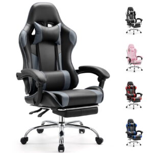 EDX Ergonomic Gaming Chair High Back Office Chair with Lumbar Support and Adjustable Armrests Swivel Racing Chair, Black and Gray