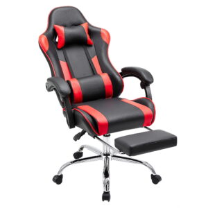 edx Comfort Gaming Chair, Ergonomic Design, Adjustable Features, Home Offfice Chair, Black and Red